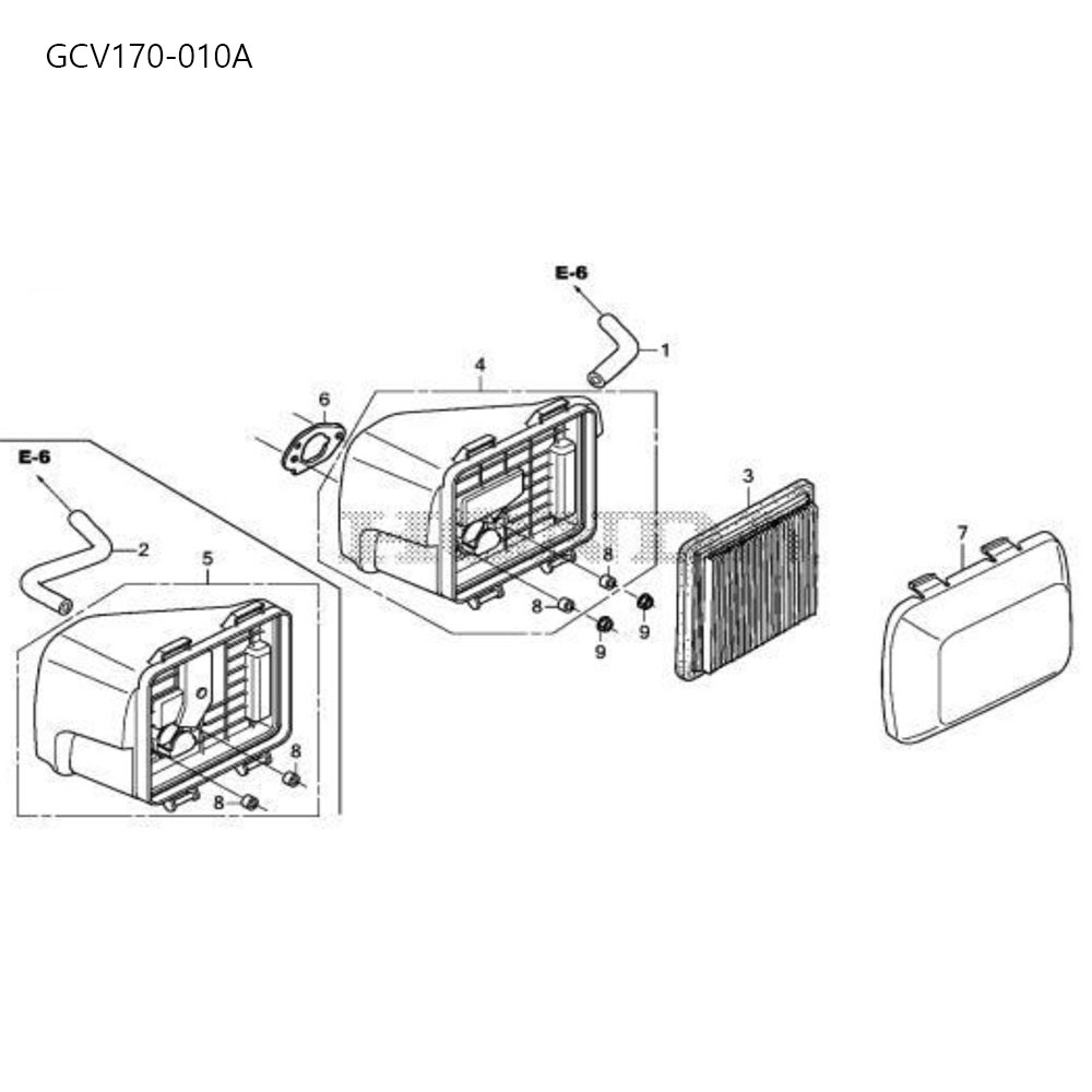 분해도 - GCV170 잔디깍기 엔진 (2022)