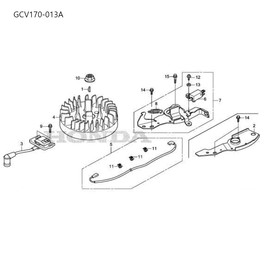 분해도 - GCV170 잔디깍기 엔진 (2022)