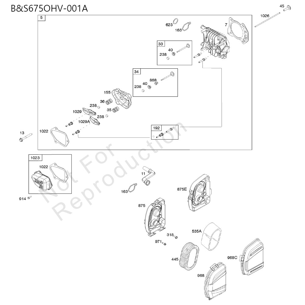 분해도 - B&S675 OHV 과수제초기 엔진 (2022)