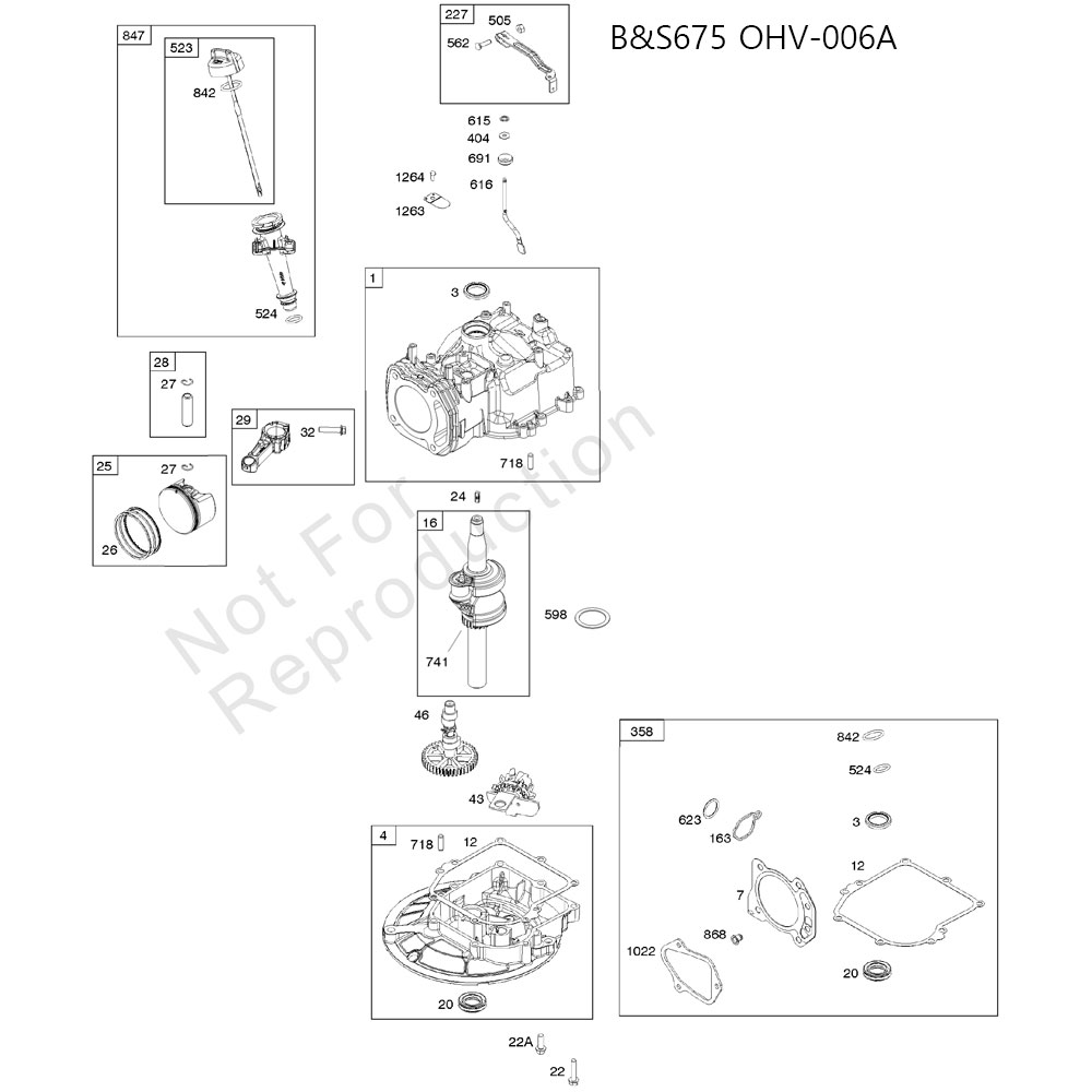 분해도 - B&S675 OHV 과수제초기 엔진 (2022)