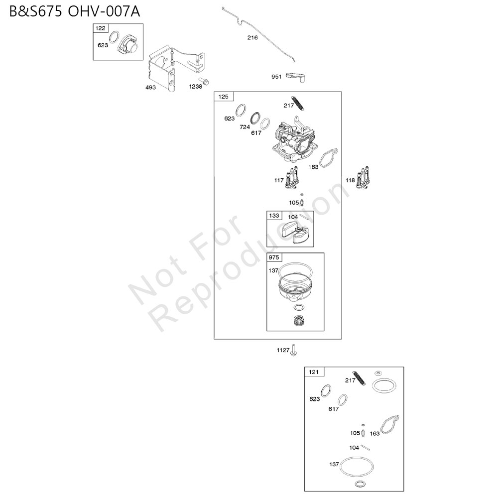 분해도 - B&S675 OHV 과수제초기 엔진 (2022)