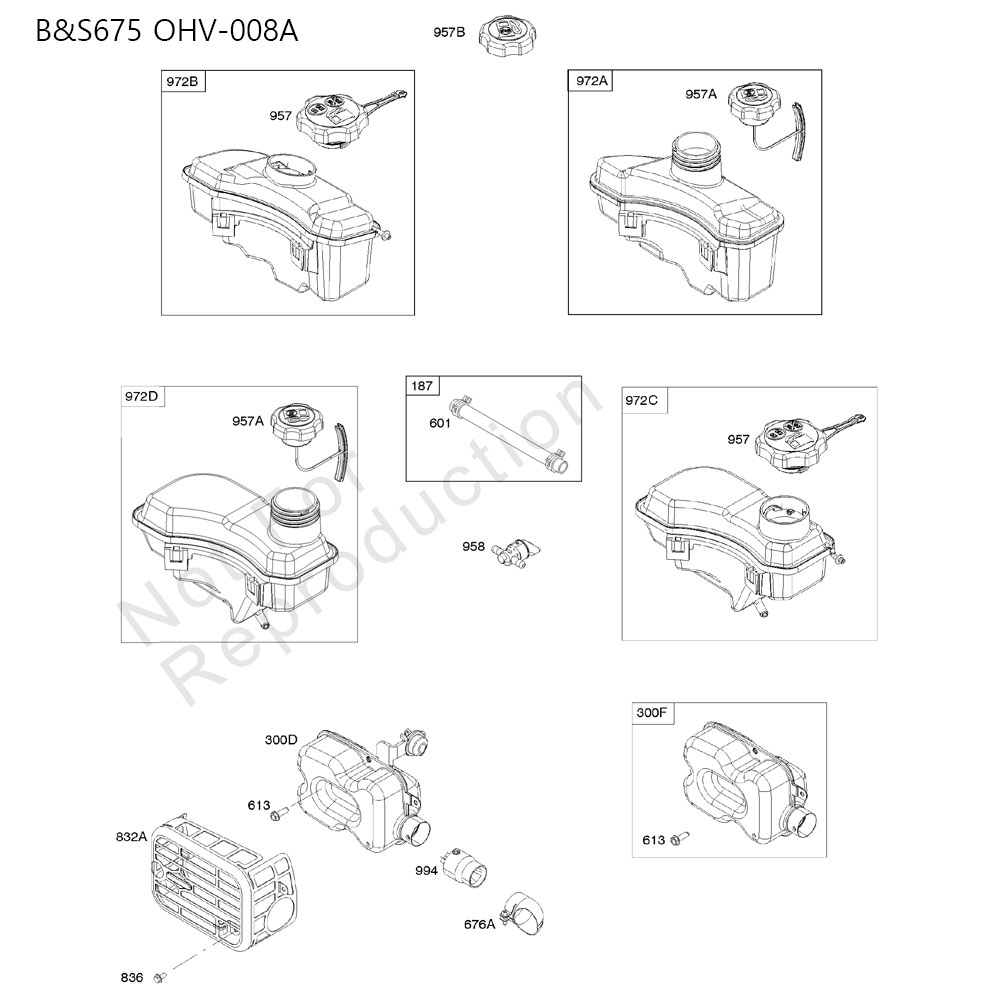 분해도 - B&S675 OHV 과수제초기 엔진 (2022)