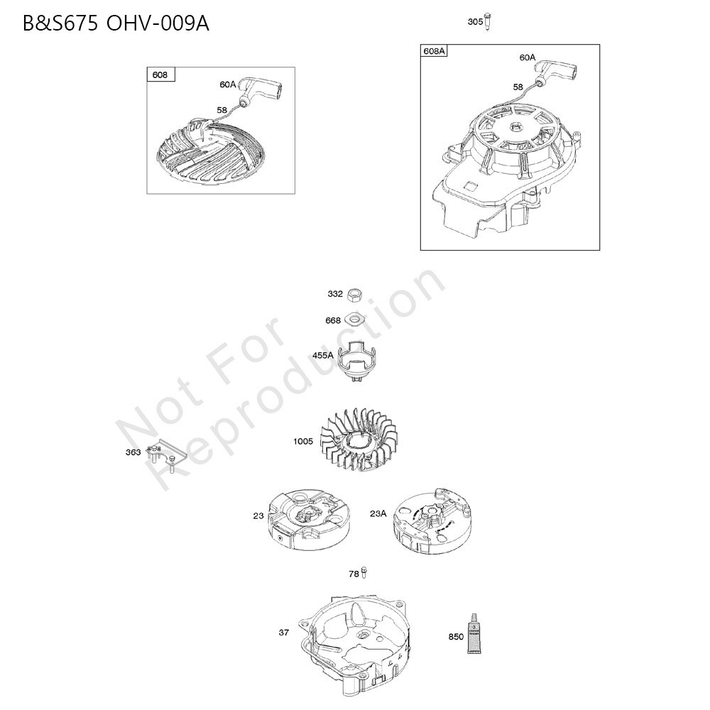 분해도 - B&S675 OHV 과수제초기 엔진 (2022)