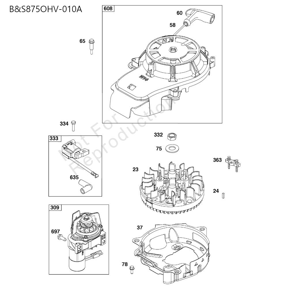 분해도 - B&S875 OHV 과수제초기 엔진 (2022)