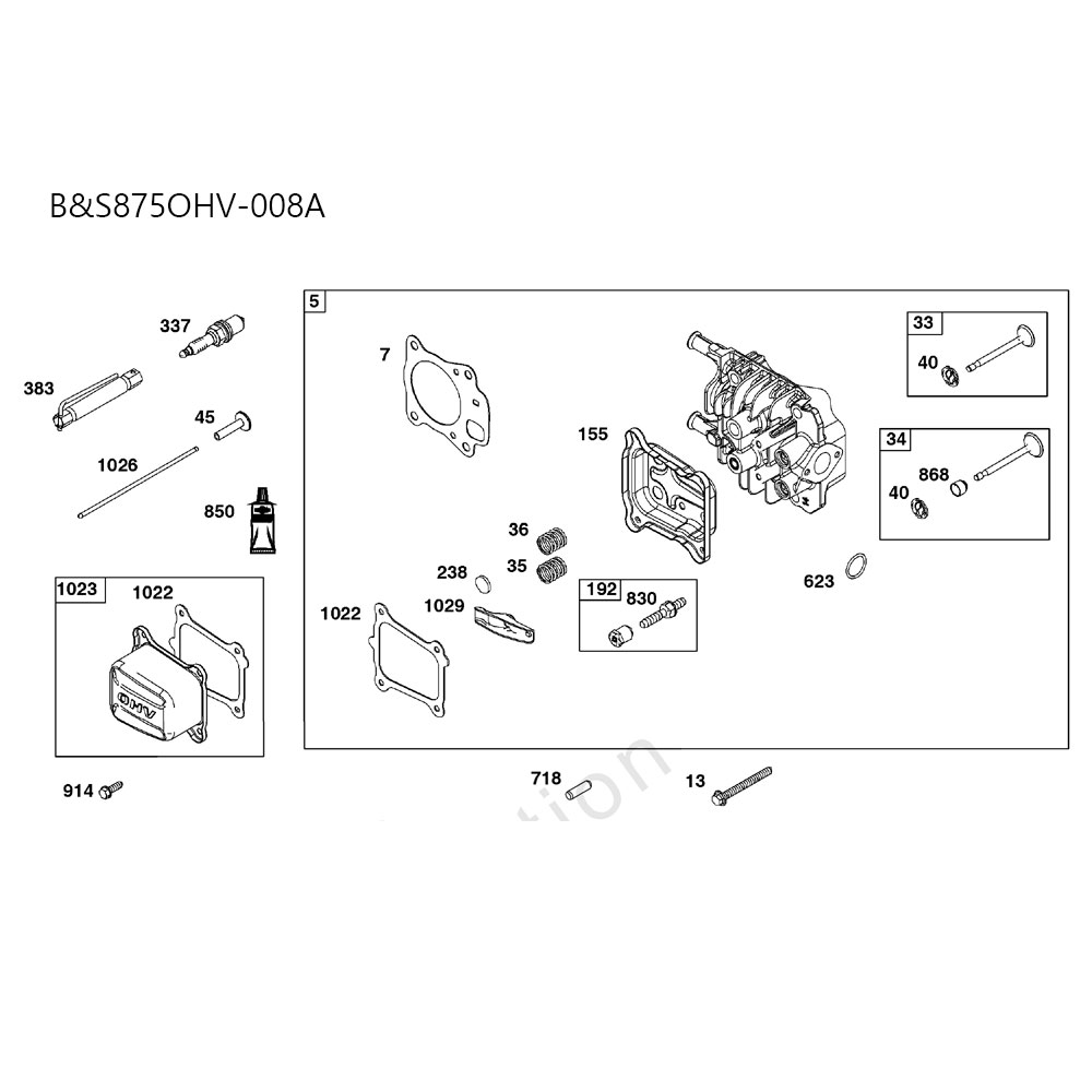 분해도 - B&S875 OHV 과수제초기 엔진 (2022)