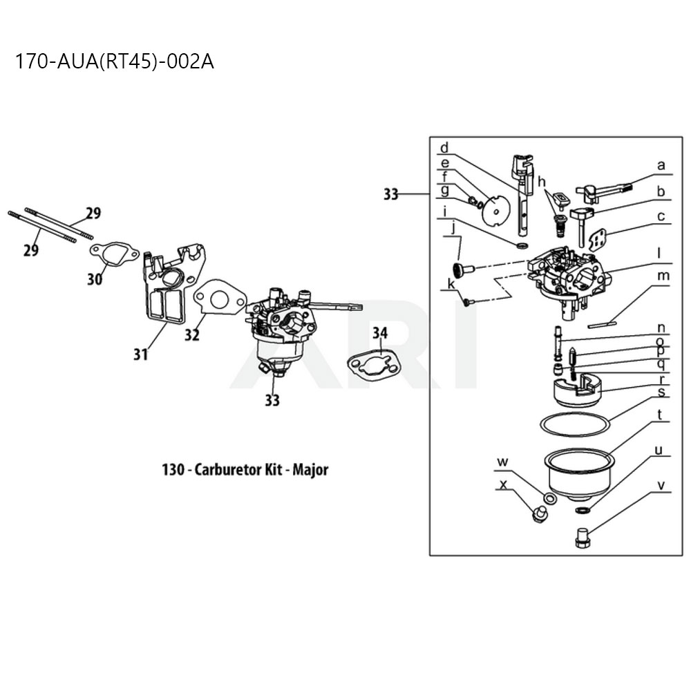 분해도 - 170-AUA(RT45) 관리기 엔진 (2022)