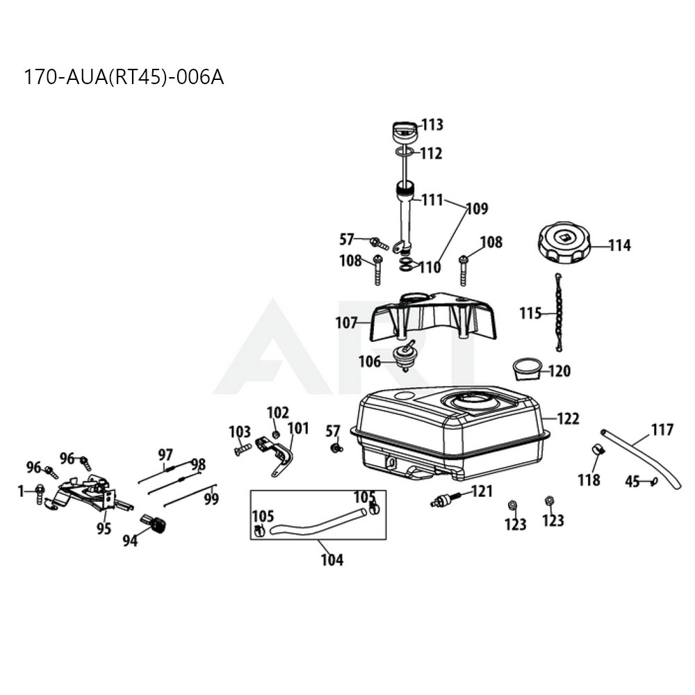 분해도 - 170-AUA(RT45) 관리기 엔진 (2022)