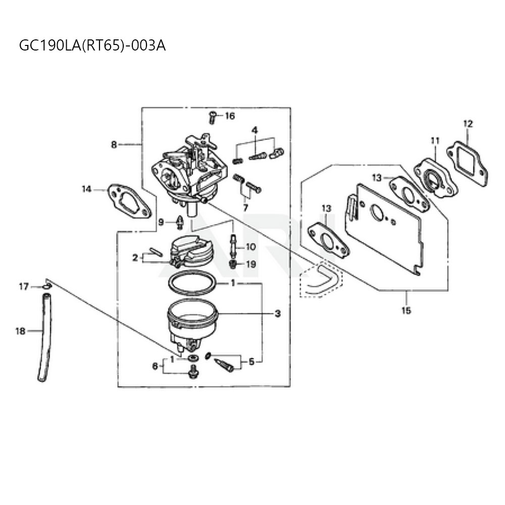 분해도 - GC190LA(RT65) 관리기 엔진 (2022)