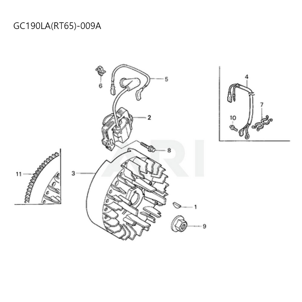 분해도 - GC190LA(RT65) 관리기 엔진 (2022)