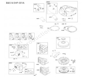 분해도 - B&S14.5HP 긴풀제초기 엔진 (2022)