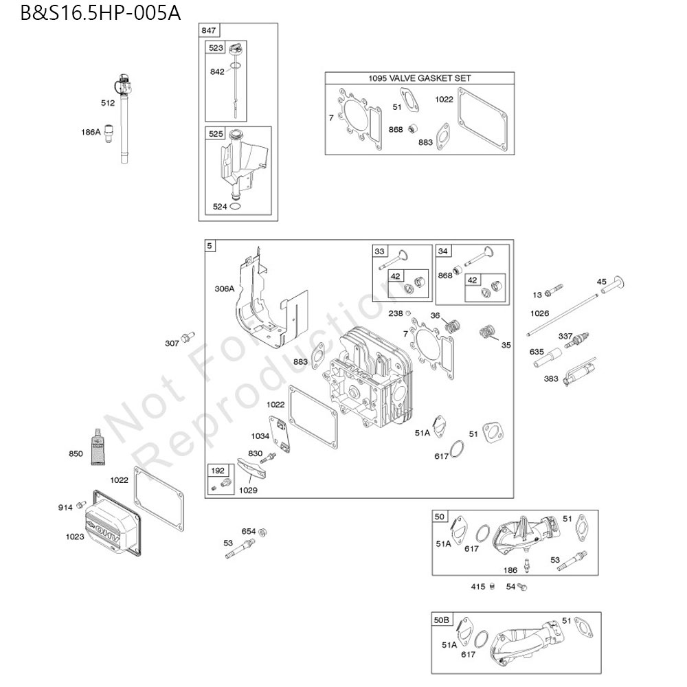 분해도 - B&S16.5HP 긴풀제초기 엔진 (2022)