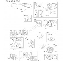 분해도 - B&S16.5HP 긴풀제초기 엔진 (2022)