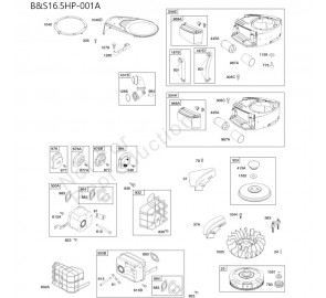 분해도 - B&S16.5HP 긴풀제초기 엔진 (2022)