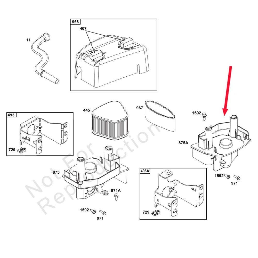 에어필터베이스-B&S875 잔디깍기